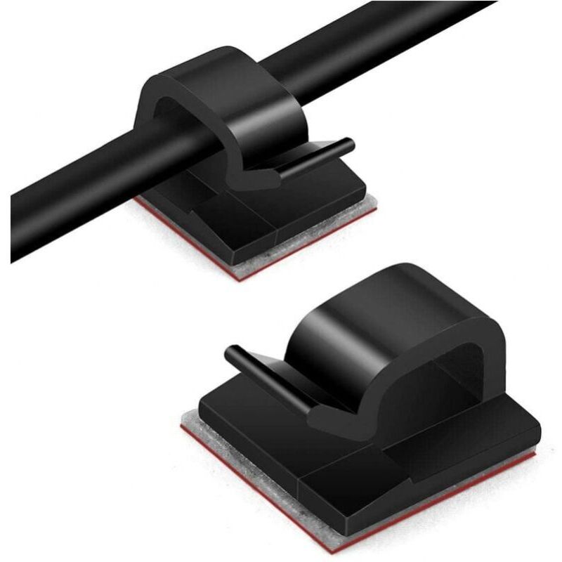 foto del prodotto xvx fascette autoadesive nere confezione da 10 per la gestione dei cavi. fascette autoadesive per la gestione dei cavi. fascette elettriche per