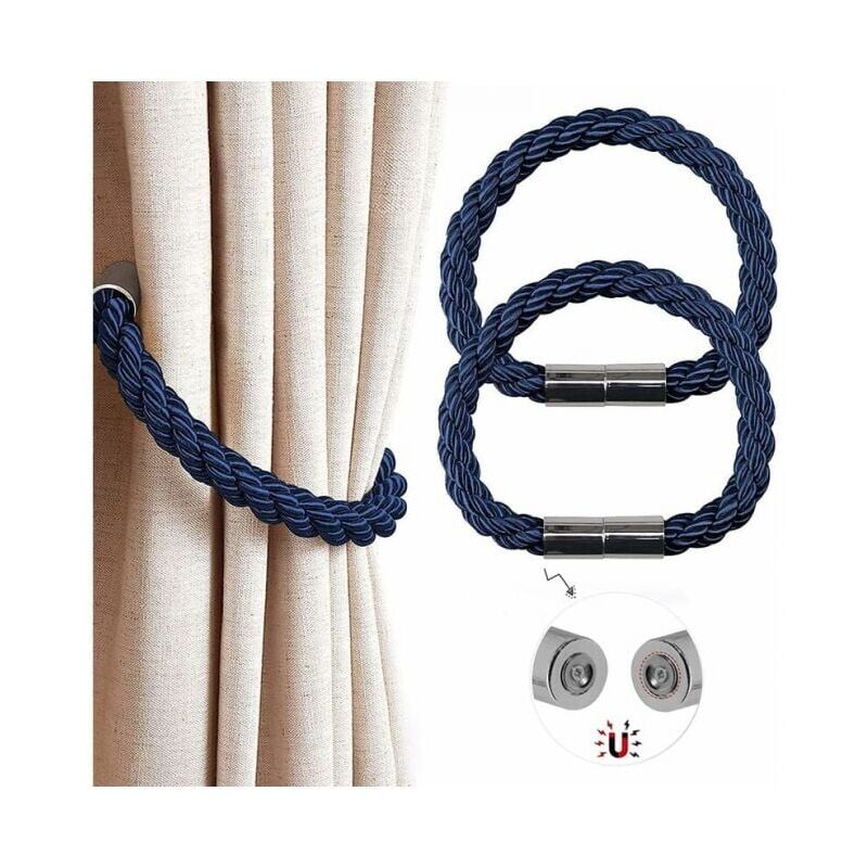 foto del prodotto xvx fermatende magnetici moderni e semplici blu fermatende con corda intrecciata con magnete potente per l arredamento della casa