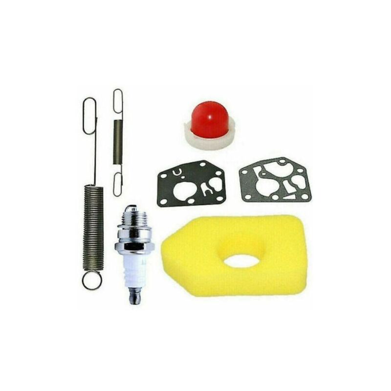 foto del prodotto xvx filtro aria in schiuma gialla con 2 molle e candela, set filtro carburante lt7 per tosaerba stihl, per motori briggs stratton classic, sprint