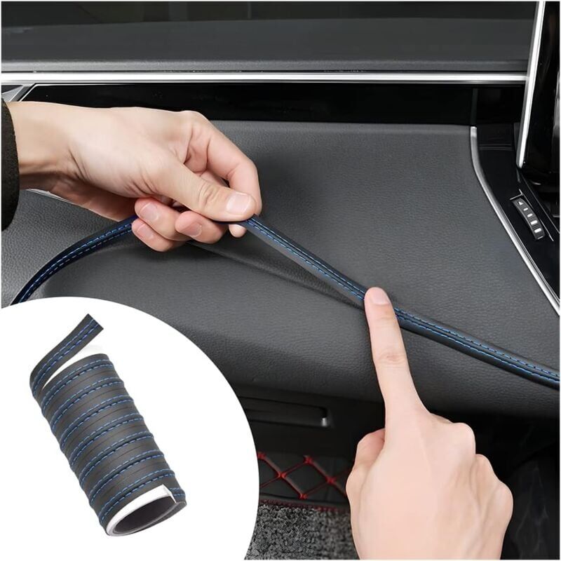 foto del prodotto xvx finiture interne auto blu, strisce decorative per interni auto, adesivi decorativi 2m, linea universale di decorazioni per interni auto.