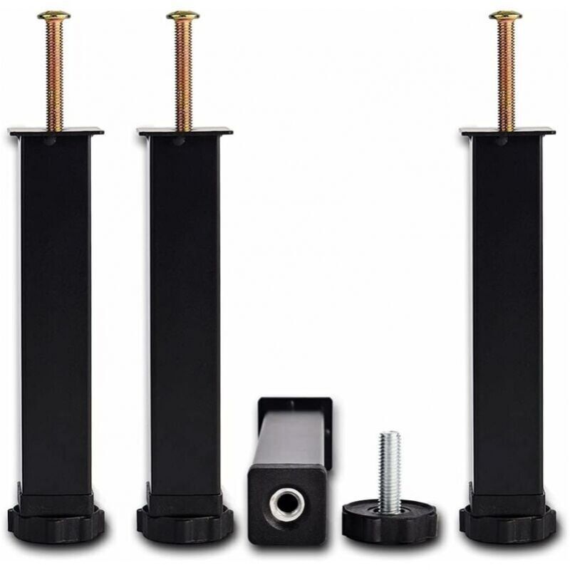 foto del prodotto xvx gambe per letto regolabili in 4 pezzi, gambe per mobili in metallo lunghe 35 cm, supporto centrale per telaio letto per cambiare le gambe del