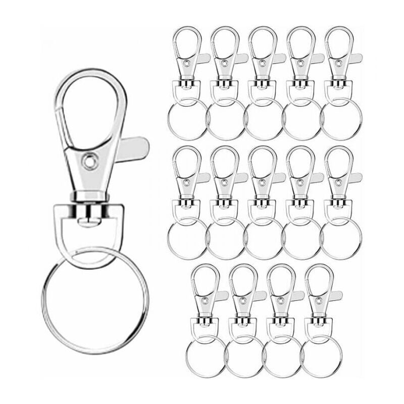 foto del prodotto xvx ganci portachiavi, portachiavi a moschettone, accessori per portachiavi, clip per moschettone, ganci a scatto girevoli, portachiavi girevoli in