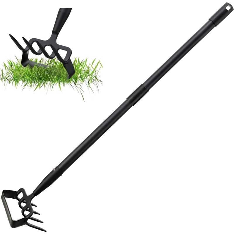 foto del prodotto xvx gartenhacke mit rechen, dreizackhacke serfouette zum pfl gen und j ten des bodens, breite 160 cm, verstellbar