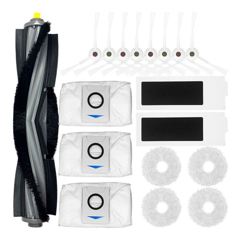 foto del prodotto xvx kit di accessori per robot aspirapolvere ecovacs deebot t20 omni t20e omni 4 paia di spazzole laterali bianche, 2 filtri, 1 spazzola rotante,