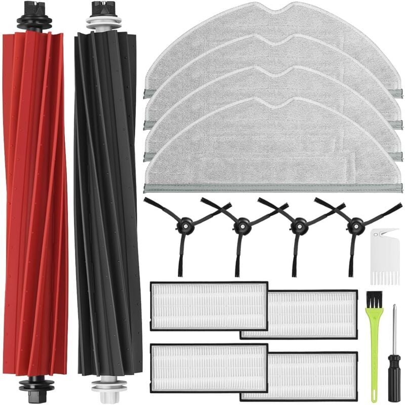 immagine 0 del prodotto xvx kit e accessori compatibili con la serie roborock s8 pro ultra, ricambi per roborock s8 s8 plus, 2 spazzole principali, 4 filtri, 4 mop e 4