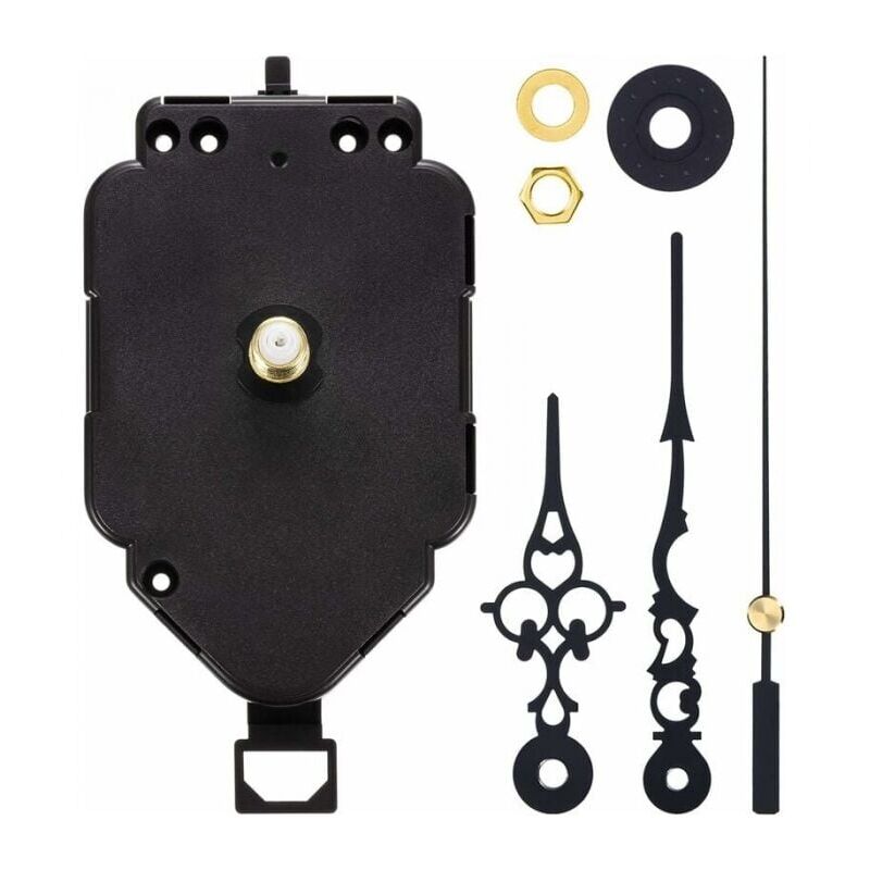 foto del prodotto xvx kit fai da te per movimento a pendolo al quarzo, meccanismo di sostituzione per orologio a pendolo, lunghezza albero 0,9 pollici.