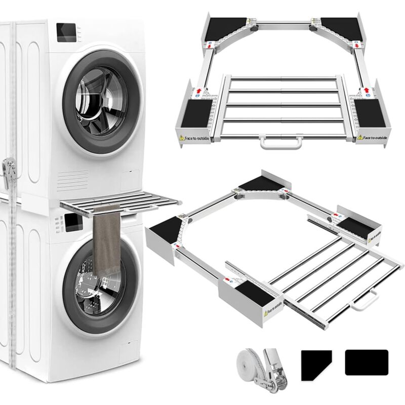 foto del prodotto xvx kit sovrapponibile con asciugatrice 53 68 cm per lavatrice, misura regolabile