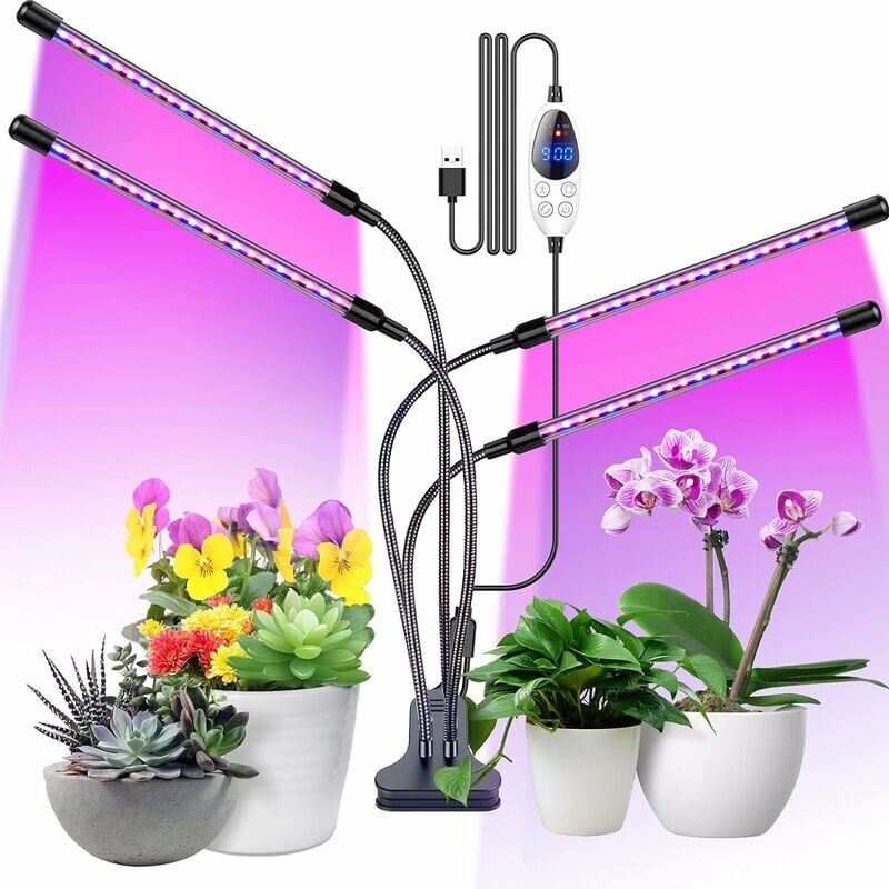 foto del prodotto xvx lampada per piante, lampada per orticoltura da 80 led spettro completo con timer 3 modalit di colore 6 intensit di luce per giardinaggio