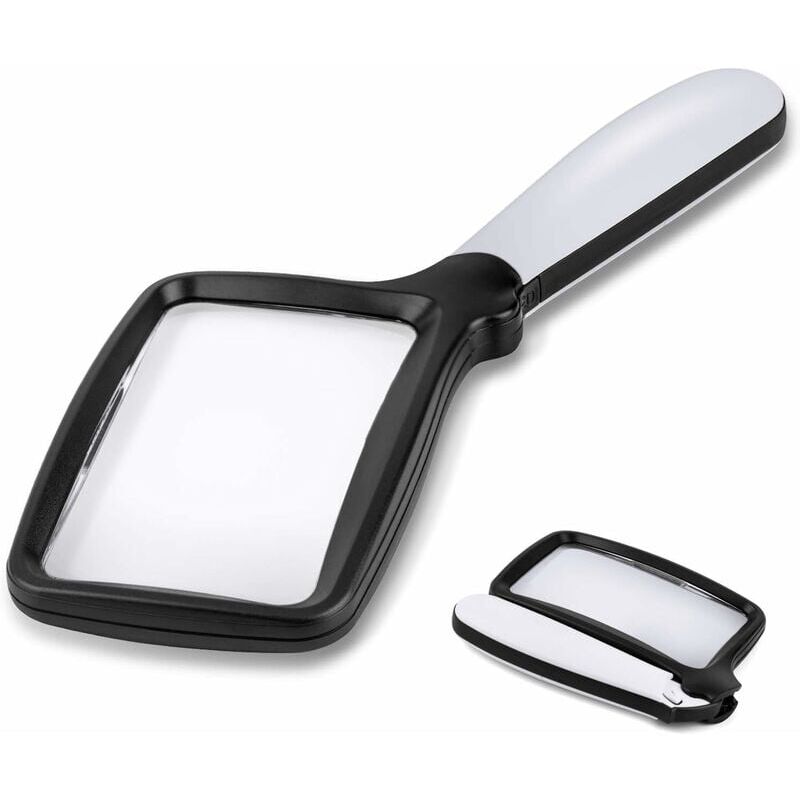 foto del prodotto xvx lente d ingrandimento tascabile pieghevole con luce lente d ingrandimento da lettura rettangolare a led dimmerabile 3x per anziani e