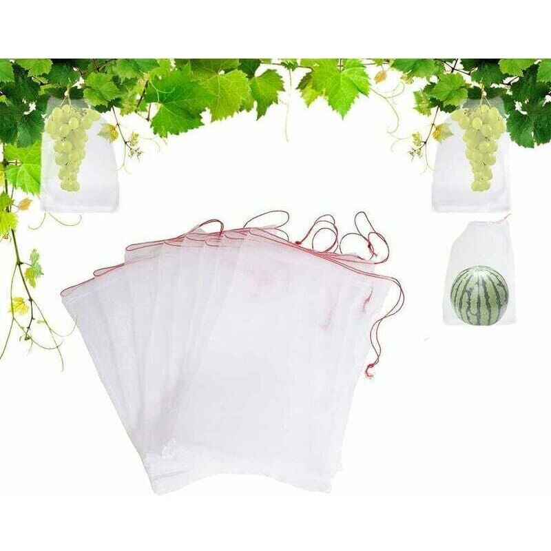 foto del prodotto xvx lot de 100 sacs en filet anti-insectes,filet de jardin protection en nylon,sac protection fruits et plantes r utilisables,sachet pour raisin