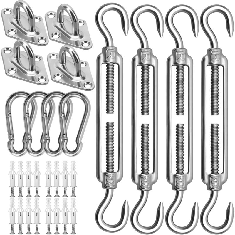 foto del prodotto xvx m6 tendeur cable acier inoxydable, ensemble de fixation d auvent, accessoires de fixation d auvent carr rectangle
