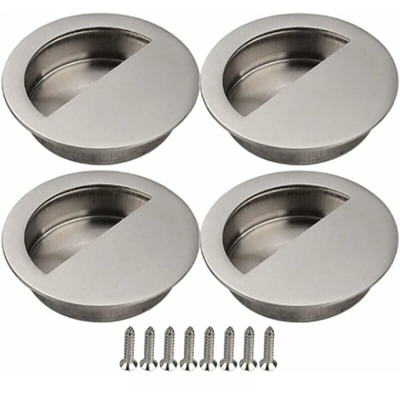 foto del prodotto xvx maniglia per porta scorrevole in argento a 4 pezzi, maniglia per porta scorrevole da 40 mm, maniglia per porta scorrevole a filo per mobili con