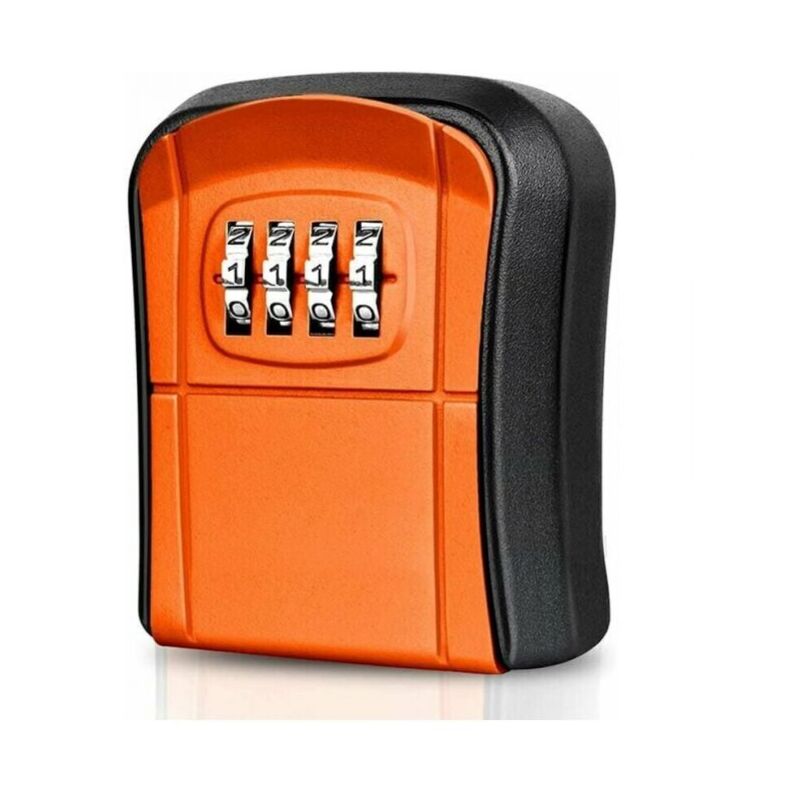 foto del prodotto xvx mini cassaforte per chiavi da montare a parete per esterni arancione , con codice digitale a 4 cifre, impermeabile, ideale per casa, scuola,
