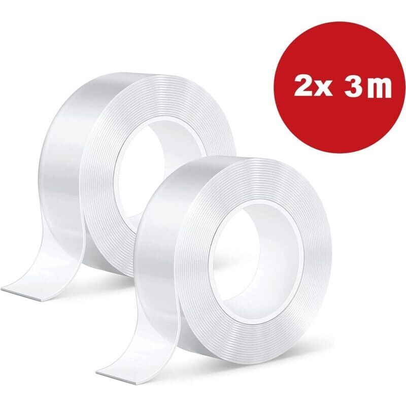 foto del prodotto xvx nano tape work 2 x 3 metri di lunghezza 3 cm di larghezza nastro biadesivo extra forte impermeabile riutilizzabile