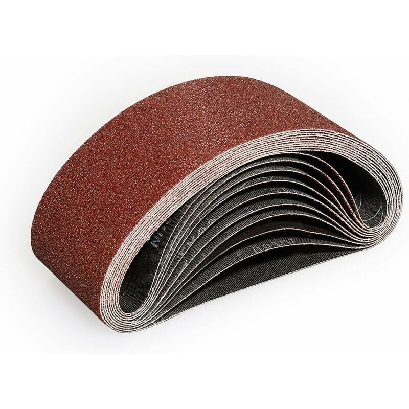 foto del prodotto xvx nastri abrasivi 75x533 mm 10 pezzi di nastro abrasivo grana 80 per levigatura e lucidatura con levigatrice a nastro