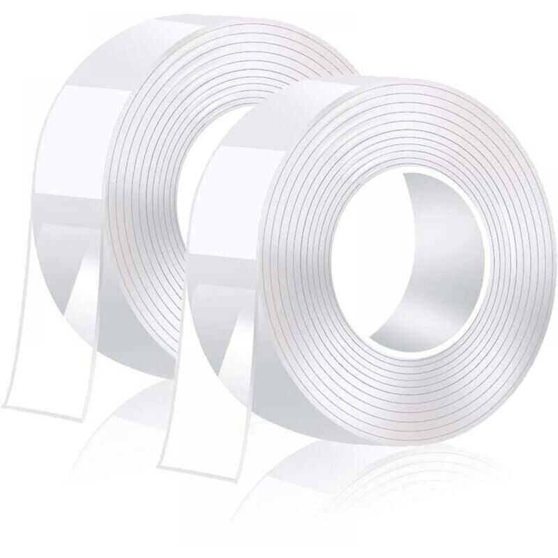 foto del prodotto xvx nastro biadesivo super resistente, 1 mm di spessore, 3 m x 2 cm, lavabile, trasparente, multifunzionale, riutilizzabile, nano adesivo