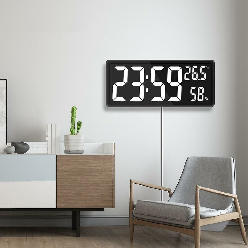 foto del prodotto xvx orologio da parete digitale a led bianco con ampio display digitale per uso interno in ufficio