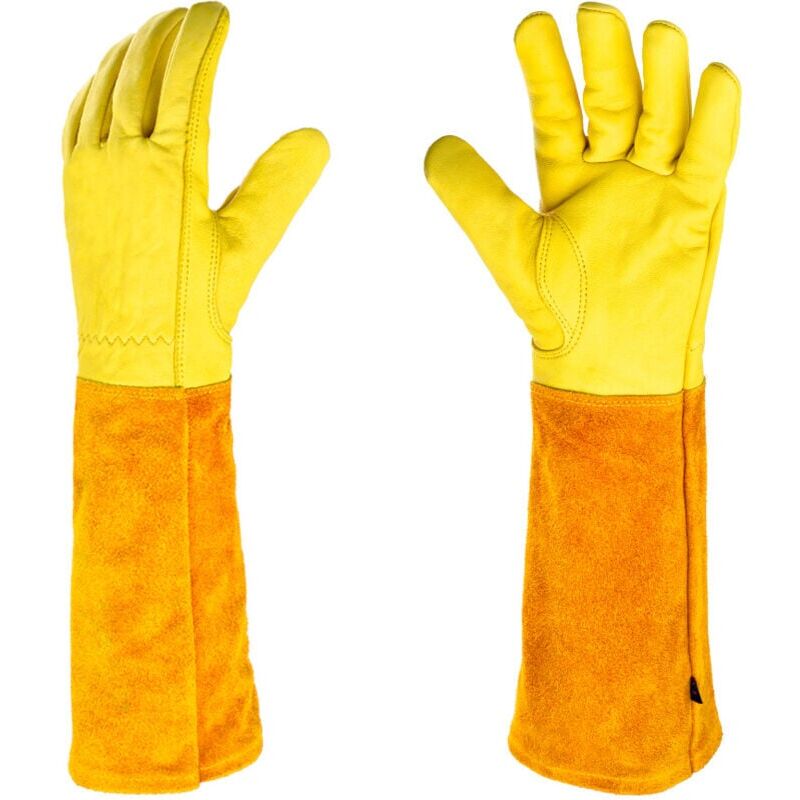 foto del prodotto xvx paio di guanti da giardinaggio in pelle, guanti protettivi per il giardinaggio e per lavorare contro spine e rovi, xl