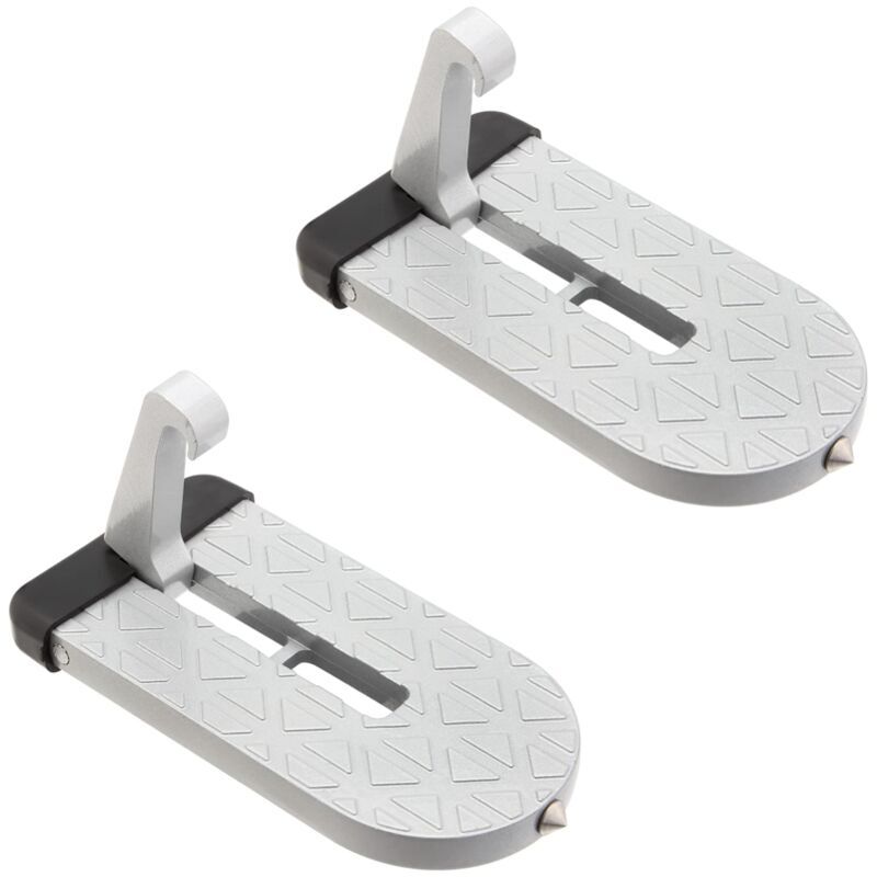 foto del prodotto xvx pedale di assistenza per auto, 2 gradini pieghevoli in lega di alluminio bianchi, adatto per suv, camper, jeep, accessori per auto.
