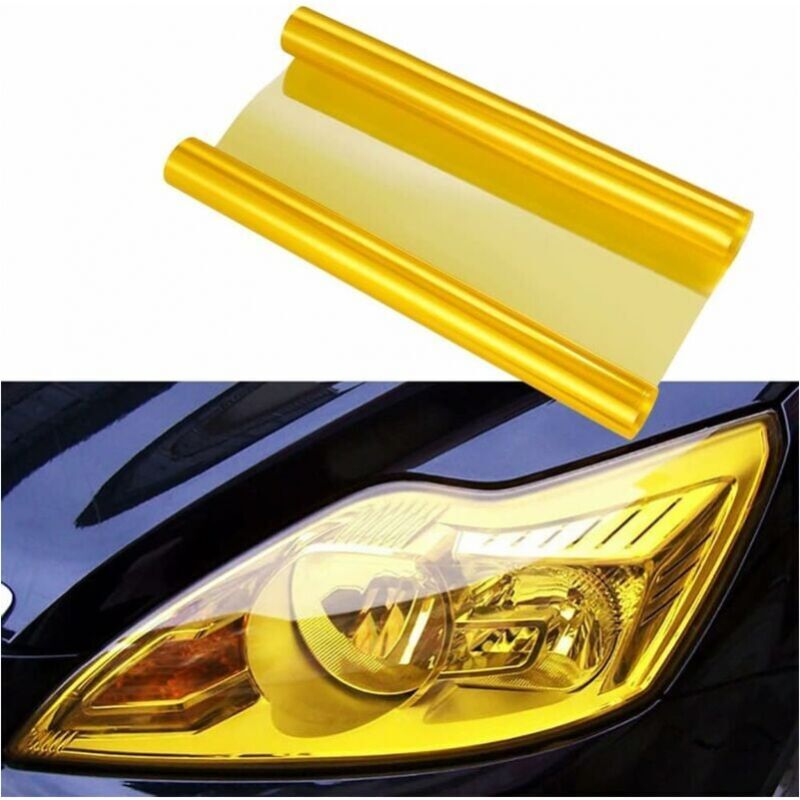 foto del prodotto xvx pellicola vinilica autoadesiva gialla 30 cm x 120 cm per fendinebbia e fanali posteriori
