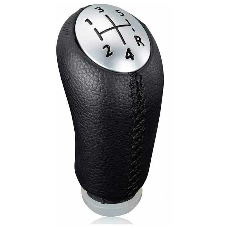 foto del prodotto xvx pomello cambio manuale in pelle nera per renault clio iii, megane 2 e laguna, con adattatore incluso.