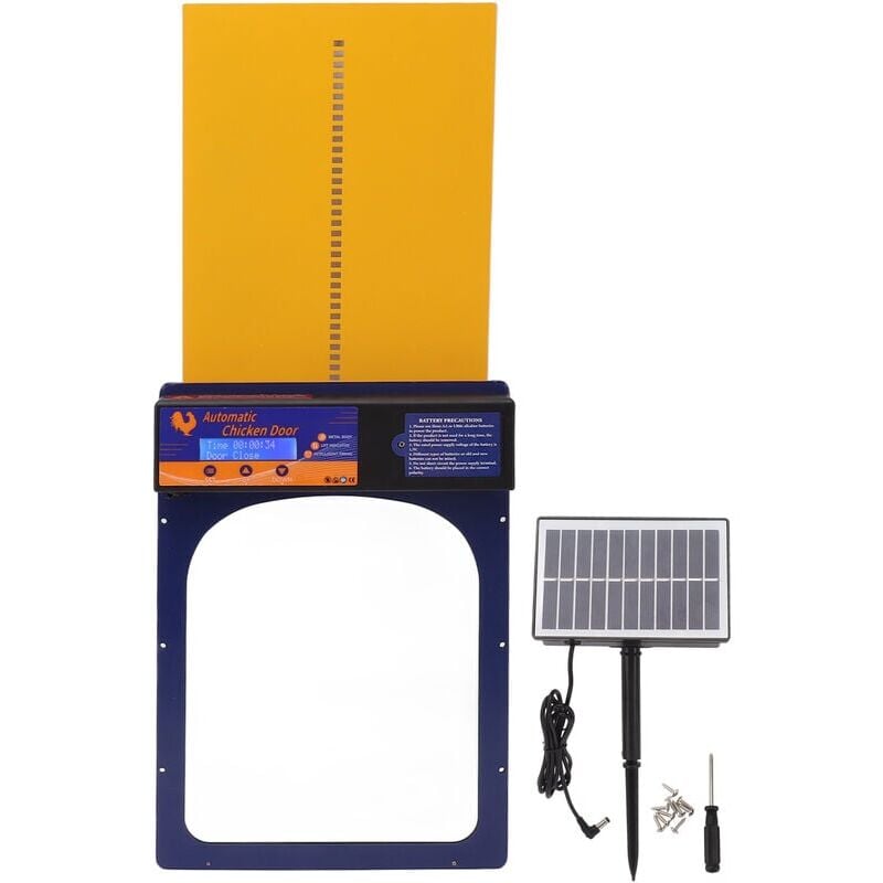 foto del prodotto xvx porta automatica per pollaio ad energia solare ip45 porte automatiche per pollaio in alluminio impermeabile per pollaio domestico gioiello blu