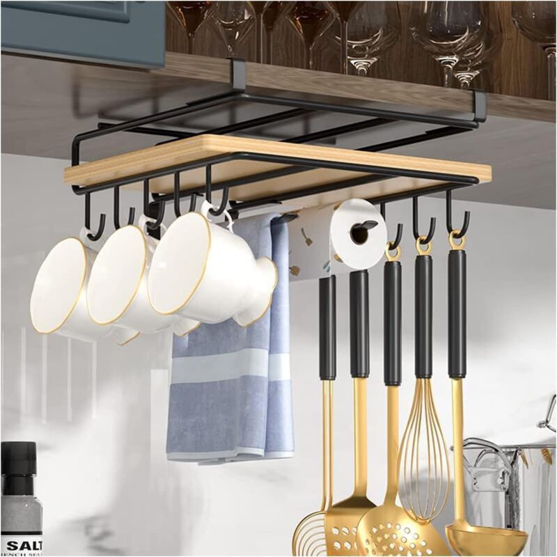 foto del prodotto xvx porta tagliere in acciaio inox senza trapano nero organizer da cucina sopra l armadietto utensili da cucina come ripiano telescopico per