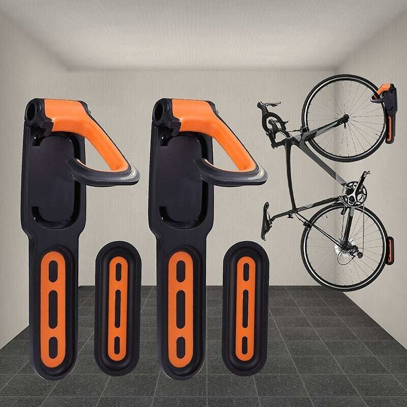 foto del prodotto xvx portabici da parete rivestito in gomma per 2 biciclette, supporto da parete per biciclette per uso interno ed esterno