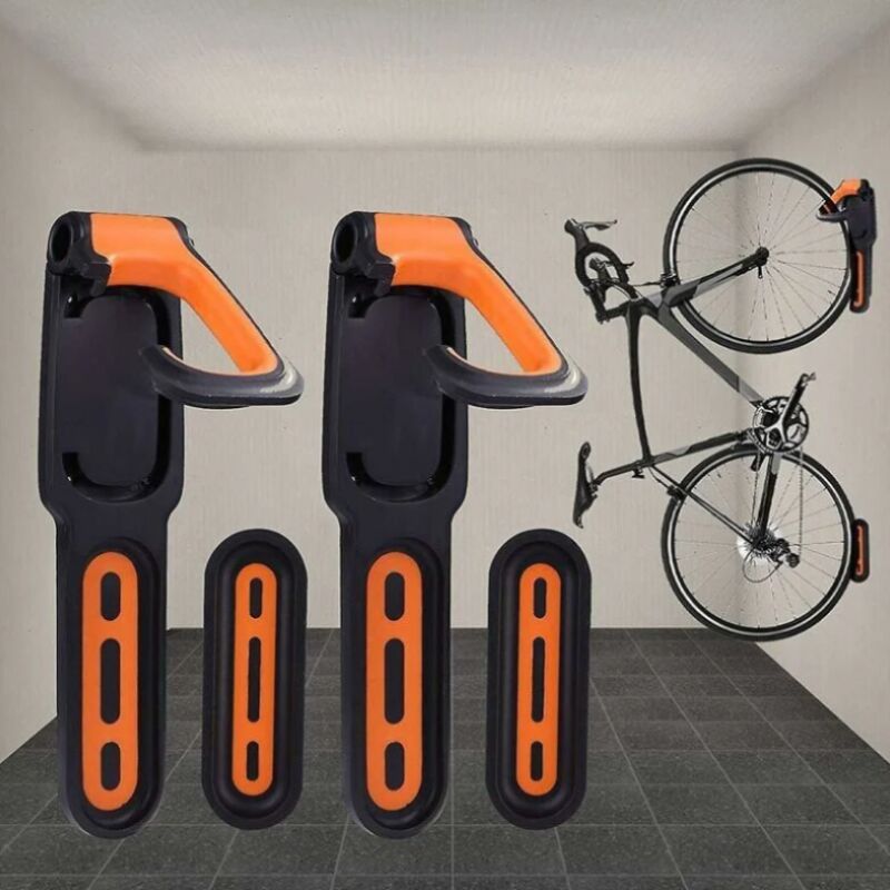 foto del prodotto xvx portabiciclette, portabiciclette a parete con rivestimento in gomma, per 2 biciclette, supporti a parete per biciclette da interno ed esterno