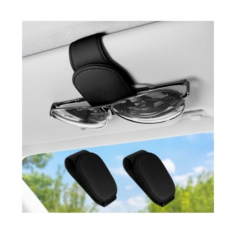foto del prodotto xvx portaocchiali da auto nero, portaocchiali magnetico in pelle pu, custodia per occhiali, portaocchiali da sole, accessorio universale per auto