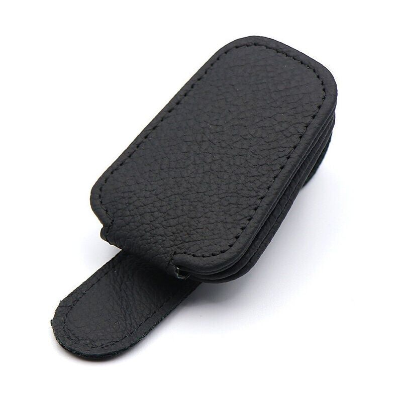 foto del prodotto xvx portaocchiali magnetico per auto, portaocchiali in pelle con clip per carte, estensibile per accessori auto nero 