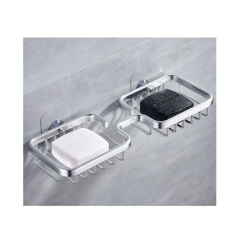 foto del prodotto xvx portasapone argento , portasapone autoadesivo, da parete, portasapone per doccia, scolapiatti per bagno, portaspugna per sapone