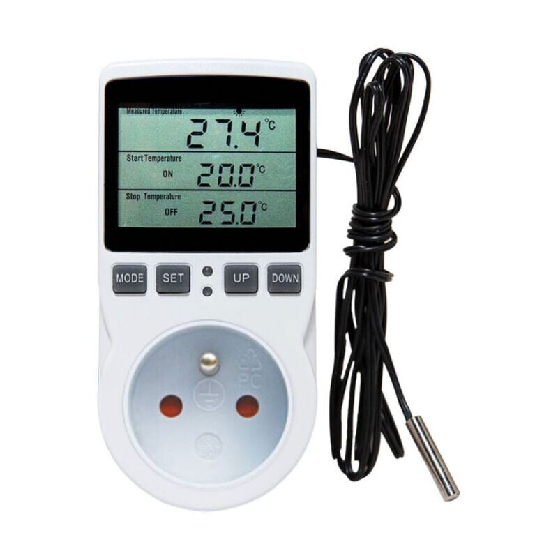 foto del prodotto xvx presa termostato, regolatore di temperatura, timer digitale programmabile con sonda, presa termostato per riscaldamento serra, acquario