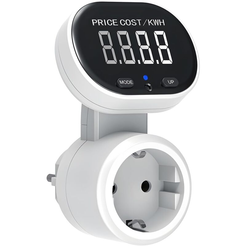 foto del prodotto xvx presa wattmetro per contatore di energia, presa per contatore di energia elettrica con 7 modalit , schermo ruotante a 45 , max 3680 w bianco