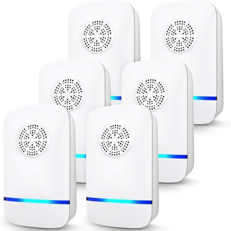 foto del prodotto xvx repellente per parassiti a ultrasuoni confezione da 6 , repellente per zanzare a ultrasuoni per interni, dispositivo per ratti, scarafaggi,
