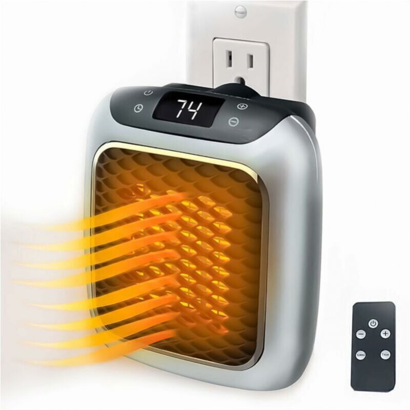 foto del prodotto xvx riscaldatore intelligente in ceramica da 800 w, riscaldatore elettrico con presa a muro, mini riscaldatore con termostato remoto per camera da