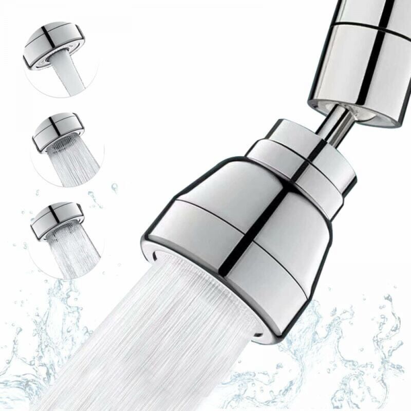foto del prodotto xvx rubinetto da cucina con spruzzatore a 3 modalit , spruzzatore girevole a 360 gradi, argento, aeratore per lavandino del bagno.