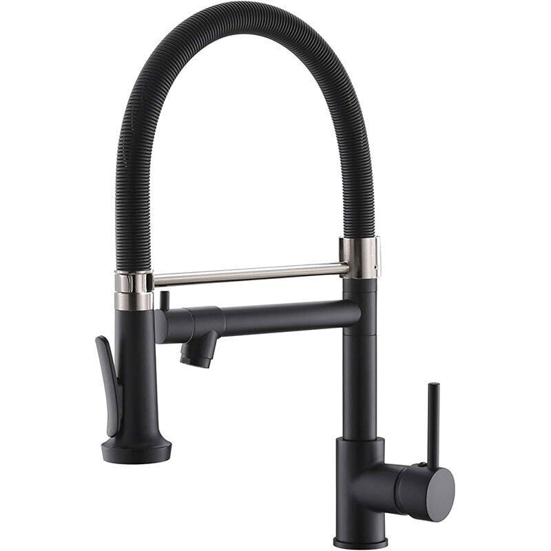 foto del prodotto xvx rubinetto da cucina rubinetto da cucina con spruzzatore rubinetto per lavello da cucina rubinetto da cucina con spruzzatore nero opaco