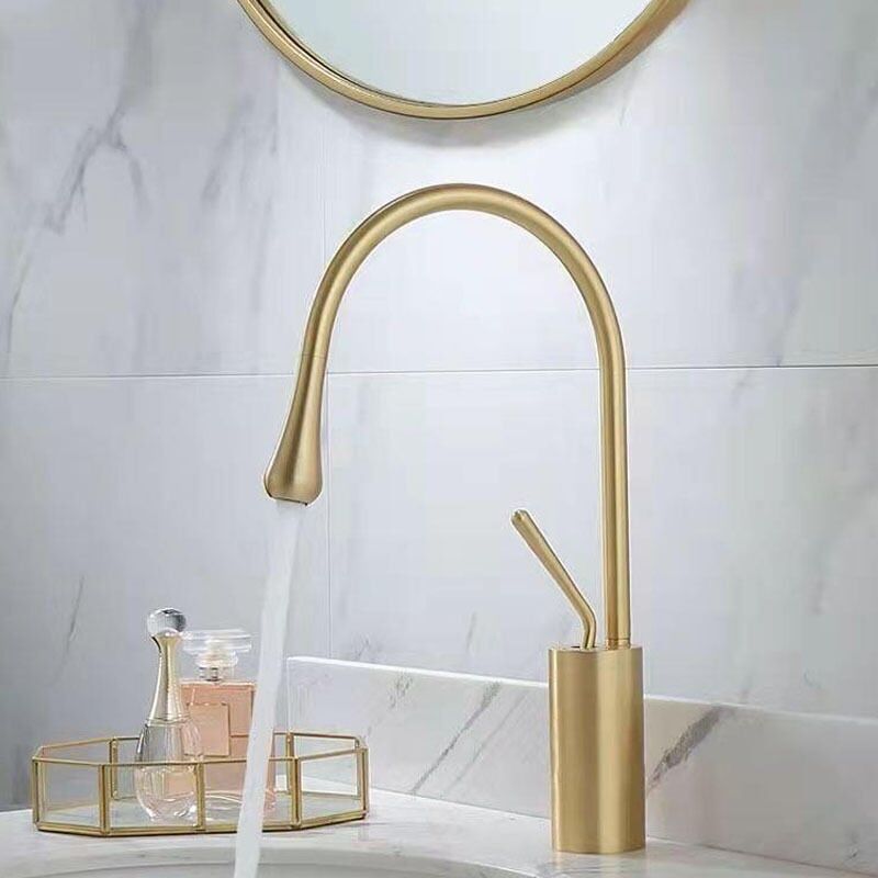 foto del prodotto xvx rubinetto per bagno dorato, miscelatore in ottone massiccio, rubinetto per lavabo da appoggio