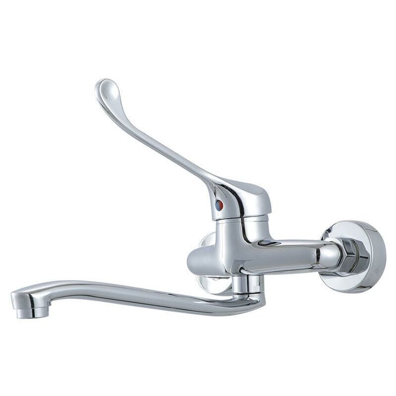 foto del prodotto xvx rubinetto per lavabo con maniglia medica, cromato, argento, rubinetto per lavabo