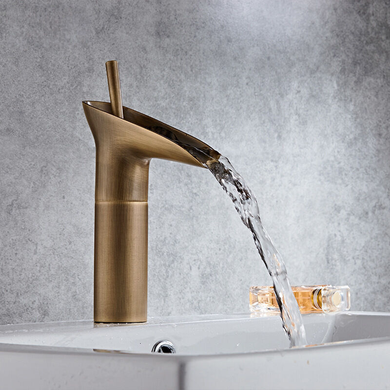 foto del prodotto xvx rubinetto per lavabo, miscelatore a cascata, miscelatore per lavabo regolabile con acqua calda e fredda, ottone cromato