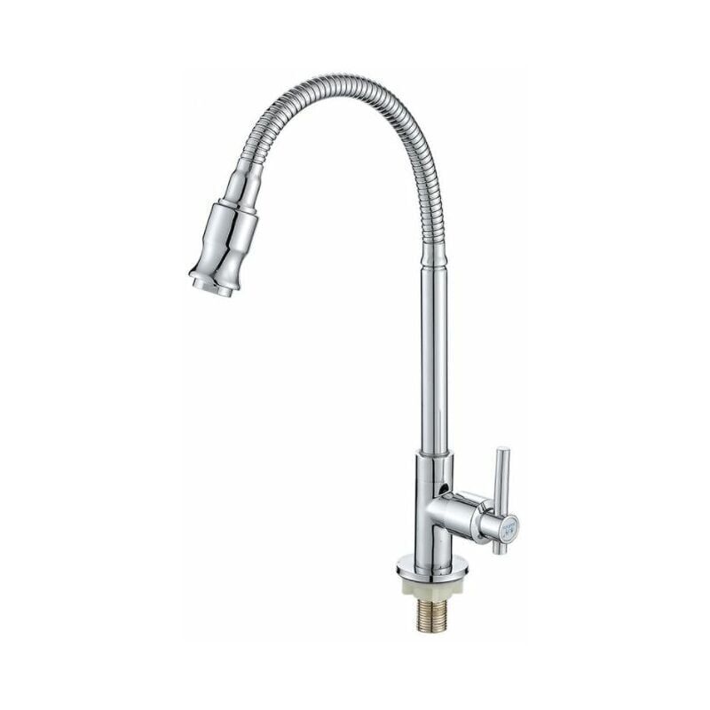 foto del prodotto xvx rubinetto per lavandino del bagno, rubinetto da cucina girevole a 360 gradi, rubinetto singolo per acqua fredda, collo flessibile per