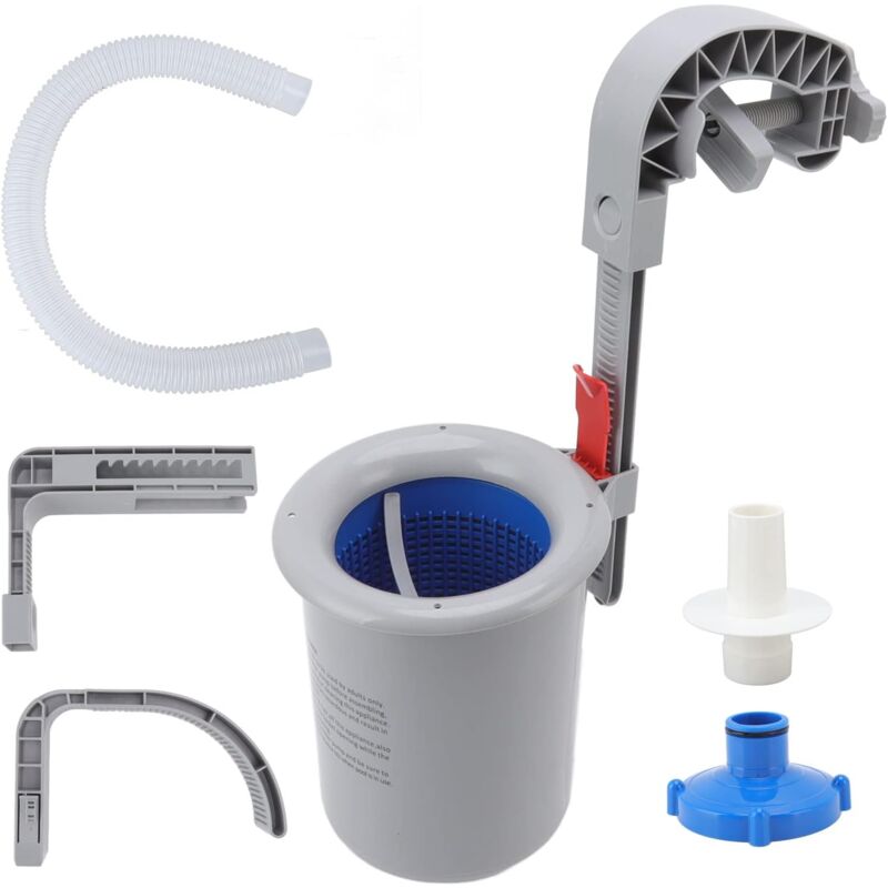 foto del prodotto xvx schwimmbad oberfl chenskimmer, pool skimmer set zur wandmontage f r die oberirdische schwimmbadreinigung, grau