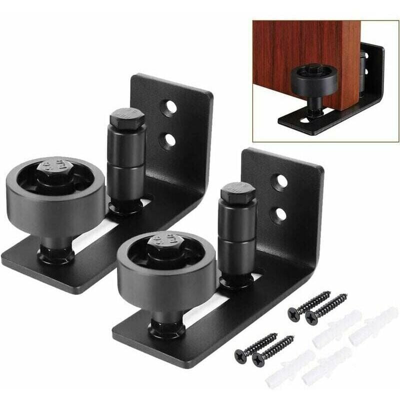 foto del prodotto xvx set di 2 binari da pavimento multifunzionali per porte scorrevoli, binari da pavimento regolabili con rulli per porte scorrevoli