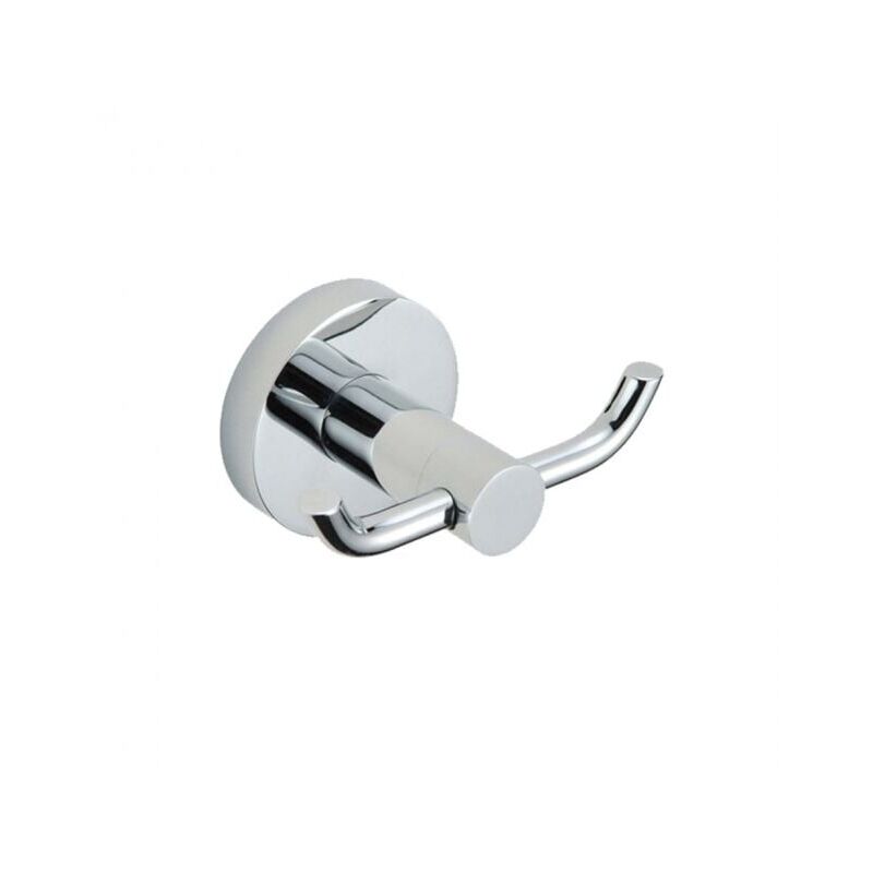 foto del prodotto xvx set di 2 ganci appendiabiti da parete moderni in ottone massiccio, cromo lucido, doppia barra portasciugamani, portaoggetti per il bagno,