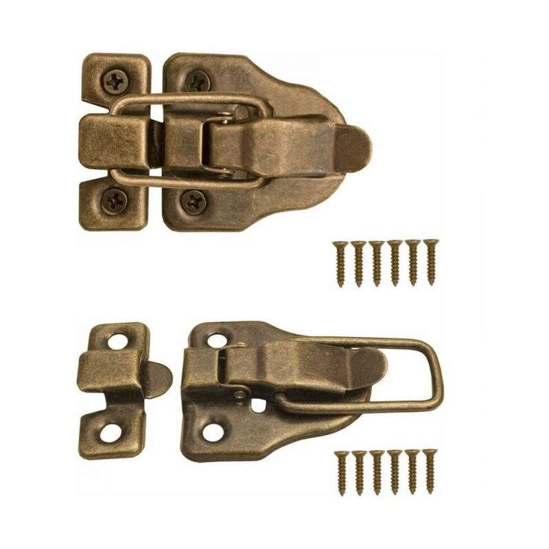 foto del prodotto xvx set di 2 lucchetti per valigie in ottone dal design vintage con guarnizioni in metallo e viti.