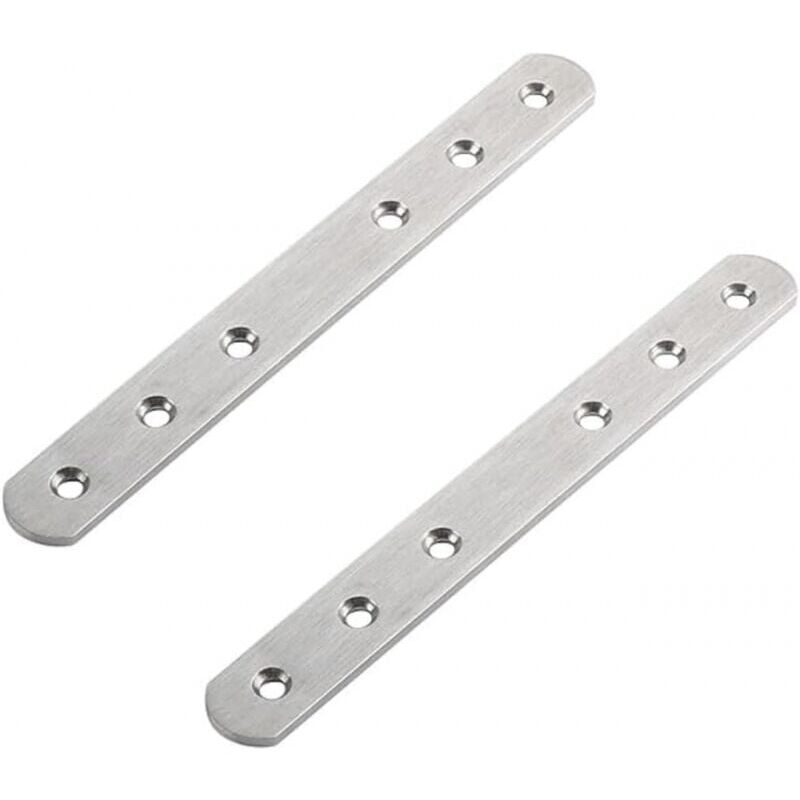 foto del prodotto xvx set di 2 piastre di giunzione piatte da 175 x 20 cm in acciaio inox per la riparazione di mobili in legno e metallo.
