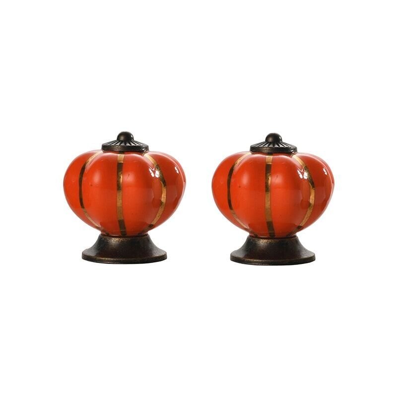 foto del prodotto xvx set di 2 pomelli in ceramica a forma di zucca per cassetti, pomelli decorativi per mobili, pomelli per cassettiere e pomelli per credenze.