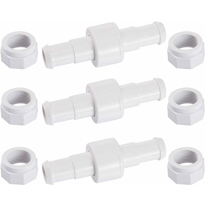 foto del prodotto xvx set di 3 connettori girevoli per tubi flessibili d20 con 6 punte d15, compatibili con i robot pulitori per piscine