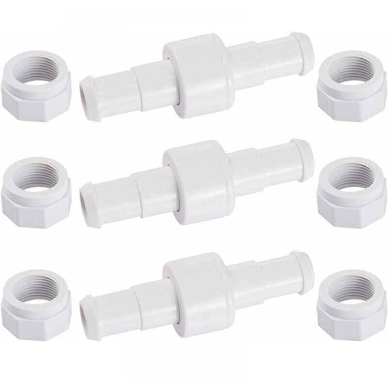 foto del prodotto xvx set di 3 connettori girevoli per tubo da giardino d20 con 6 punte d15, compatibili con i pulitori robotizzati per piscine zodiac polaris 180,